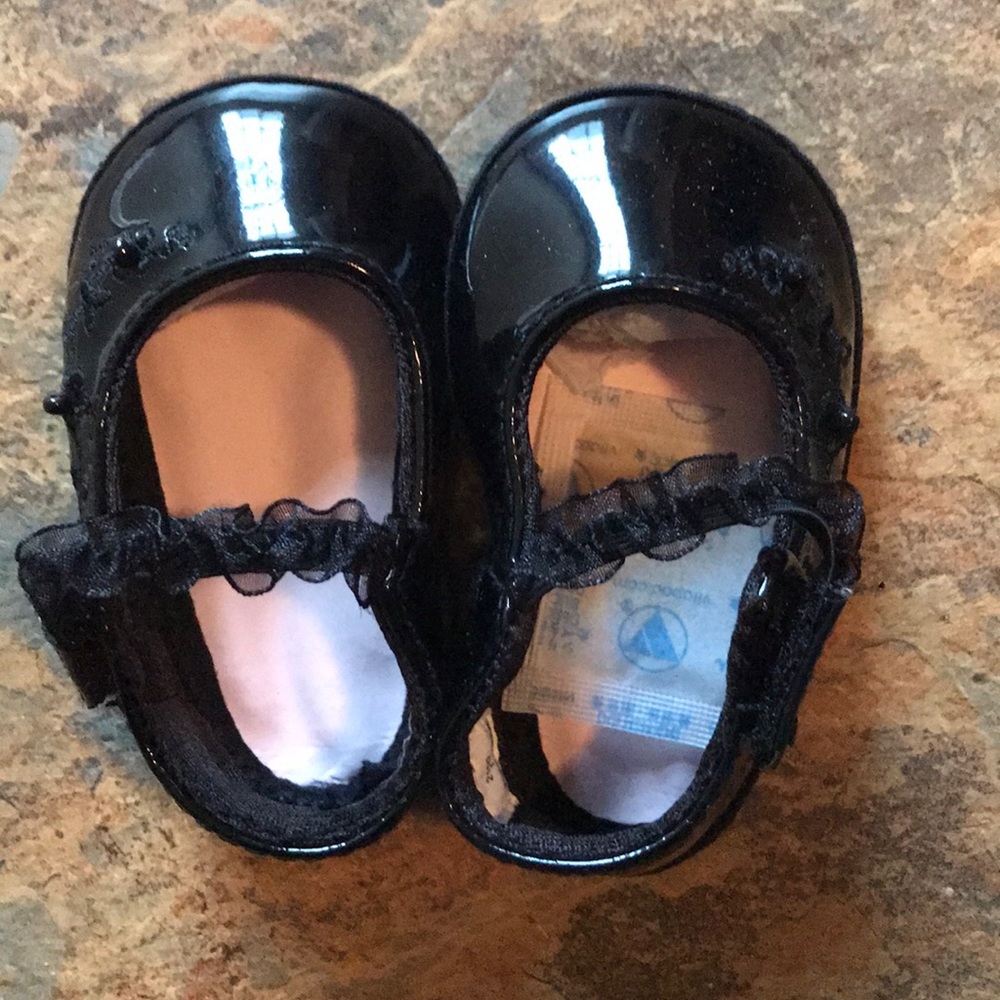 Baby’s Deer Crib Stage Black Lace Shoe - Picture 1 of 2